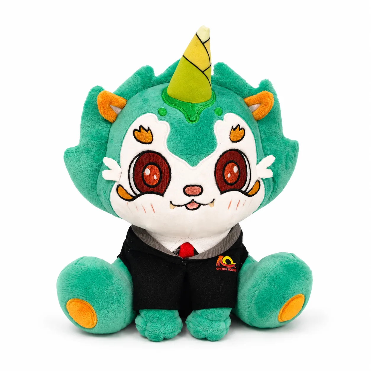 Real character plush with embroidery clothing and a three-dimensional head shape
