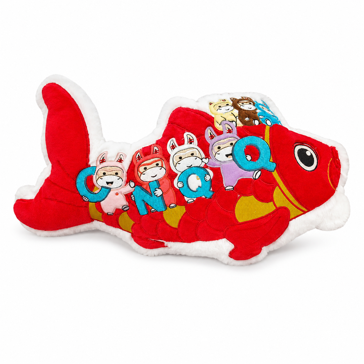 Custom plush embroidery detail